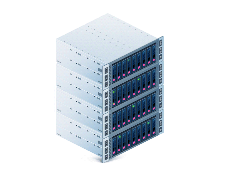 Cloud server infrastructure stack illustration
